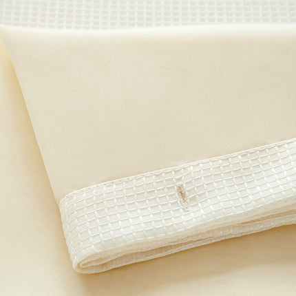 Ivory Sheer and Grid Shower Curtain and Liner Set HomeRoots