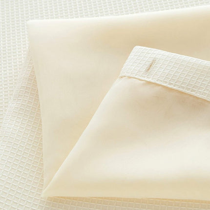 Ivory Sheer and Grid Shower Curtain and Liner Set HomeRoots