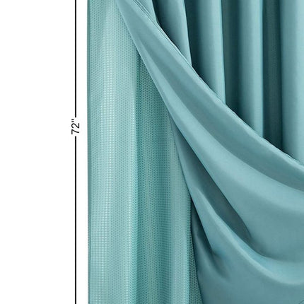 Teal Sheer and Grid Shower Curtain and Liner Set HomeRoots