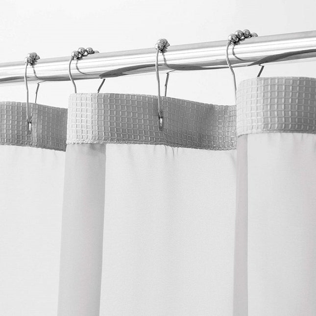 Silver Modern Grid Shower Curtain and Liner Set HomeRoots