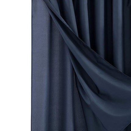 Navy Modern Grid Shower Curtain and Liner Set