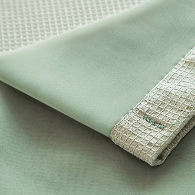 Sage Green Modern Grid Shower Curtain and Liner Set HomeRoots