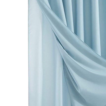 Light Blue Sheer and Grid Shower Curtain and Liner Set HomeRoots