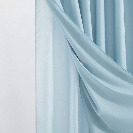 Light Blue Sheer and Grid Shower Curtain and Liner Set HomeRoots