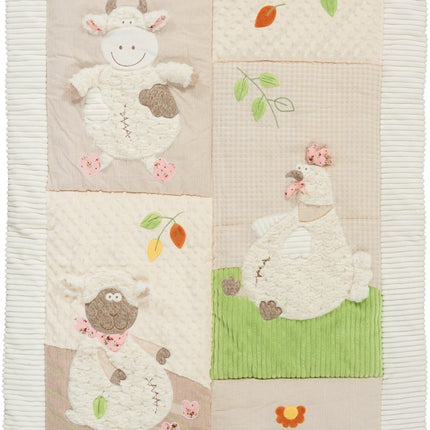 Beige Green And White Polyester Quilt HomeRoots