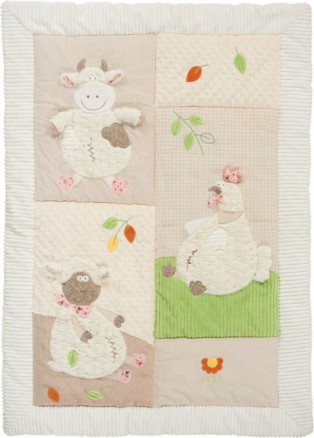 Beige Green And White Polyester Quilt HomeRoots