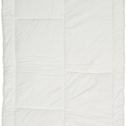 Beige Green And White Polyester Quilt HomeRoots