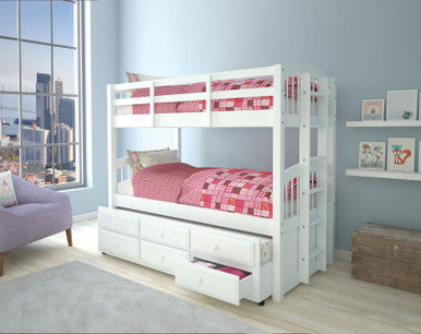 ACME 39995 Micah Twin Bunk Bed & Trundle, White (1Set/2Ctn) ACME Furniture