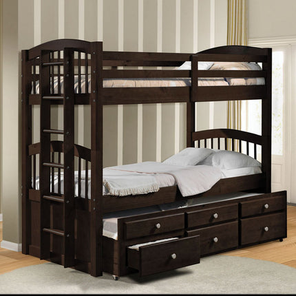 ACME 40000 Micah Twin Bunk Bed & Trundle, Espresso (1Set/2Ctn)