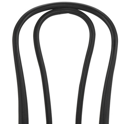 Set of Two Black and Natural Solid Wood And Rattan Curved Back Dining Side Chairs HomeRoots