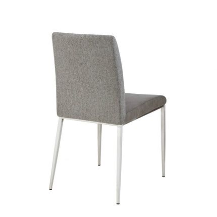 Set of Two Light Brown and Gray Stainless Steel Chairs HomeRoots