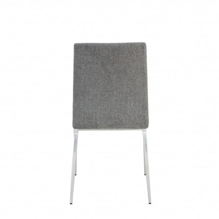 Set of Two Light Brown and Gray Stainless Steel Chairs HomeRoots