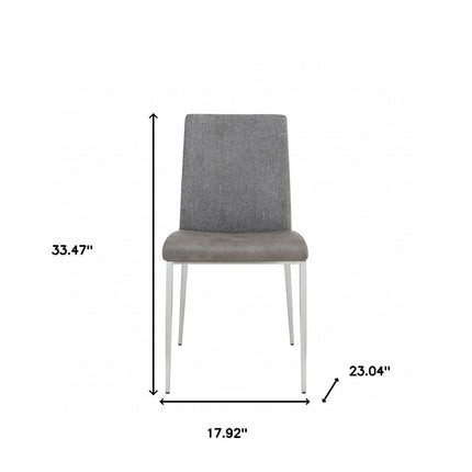 Set of Two Light Brown and Gray Stainless Steel Chairs HomeRoots