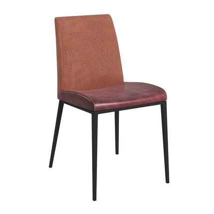 Set of Two Brown and Rust Stainless Steel Chairs HomeRoots