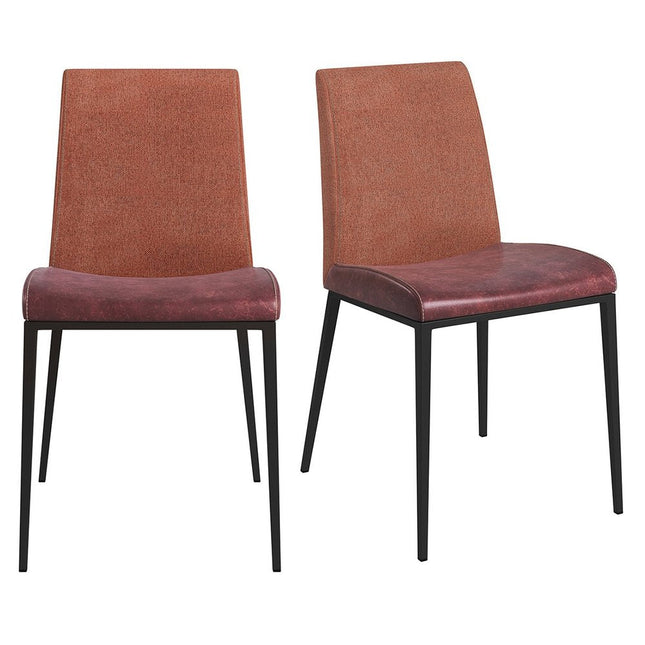 Set of Two Brown and Rust Stainless Steel Chairs HomeRoots