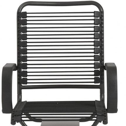 Black Swivel Adjustable Task Chair Bungee Back Steel Frame HomeRoots