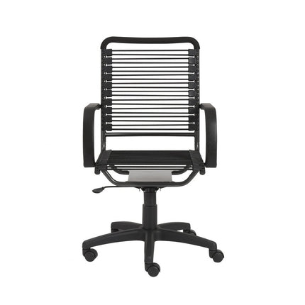 Black Adjustable Swivel Bungee Rolling Office Chair HomeRoots