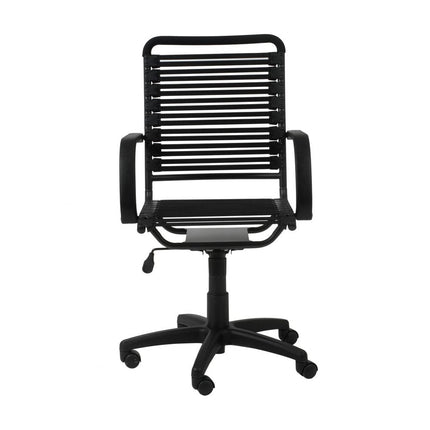 Black Adjustable Swivel Bungee Rolling Office Chair HomeRoots