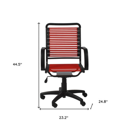 Red and Black Adjustable Swivel Bungee Rolling Office Chair HomeRoots