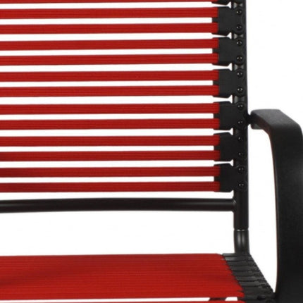Red and Black Adjustable Swivel Bungee Rolling Office Chair HomeRoots