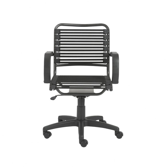 Black Adjustable Swivel Bungee Rolling Office Chair HomeRoots