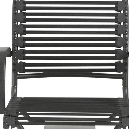 Black Adjustable Swivel Bungee Rolling Office Chair HomeRoots