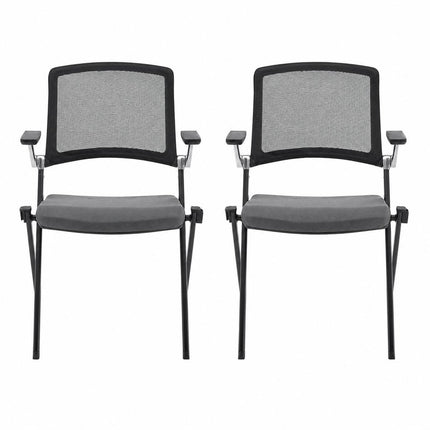 Set of Two Black Gray and Black Mesh Conference Office Chair HomeRoots
