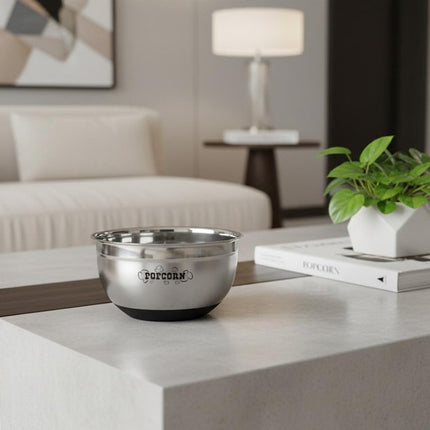 Sleek Stainless Steel Popcorn Serving Bowl HomeRoots