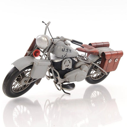 6" Grey Metal Hand Painted Decorative Motorcycle HomeRoots