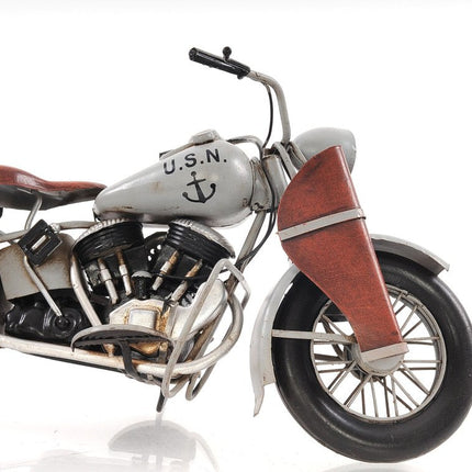 6" Grey Metal Hand Painted Decorative Motorcycle HomeRoots