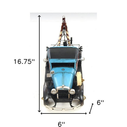 6" Blue And Black Metal Hand Painted Model Car HomeRoots
