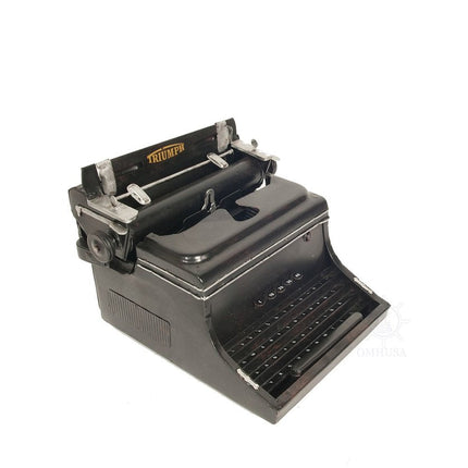 9" Black Metal German Replica Typewriter Tabletop Sculpture HomeRoots