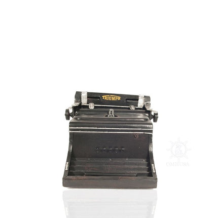 9" Black Metal German Replica Typewriter Tabletop Sculpture HomeRoots