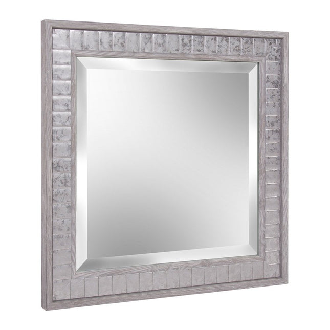 Warm Gray Faux Wood Square Mirror HomeRoots
