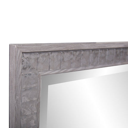 Warm Gray Faux Wood Square Mirror HomeRoots