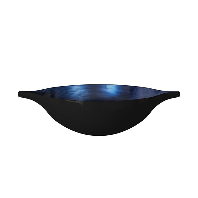 19" Black And Blue Solid Wood Novelty Centerpiece Bowl HomeRoots