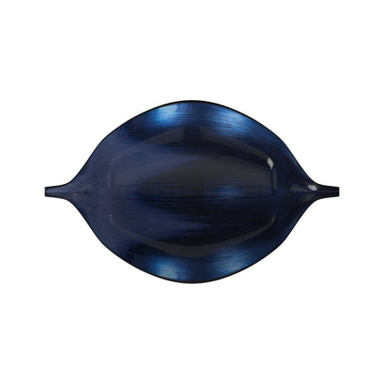 19" Black And Blue Solid Wood Novelty Centerpiece Bowl HomeRoots