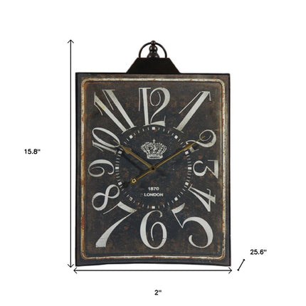 Vintage Style Black and White Iron Wall Clock HomeRoots