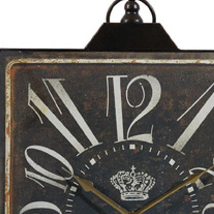 Vintage Style Black and White Iron Wall Clock HomeRoots