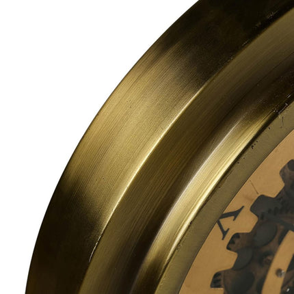 Gold Industrial Style Round Wall Clock HomeRoots