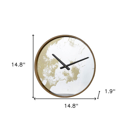 Gold Dust 14" Modern Round Wall Clock HomeRoots