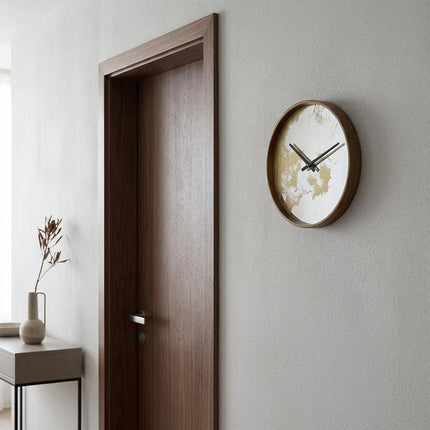 Gold Dust 14" Modern Round Wall Clock HomeRoots