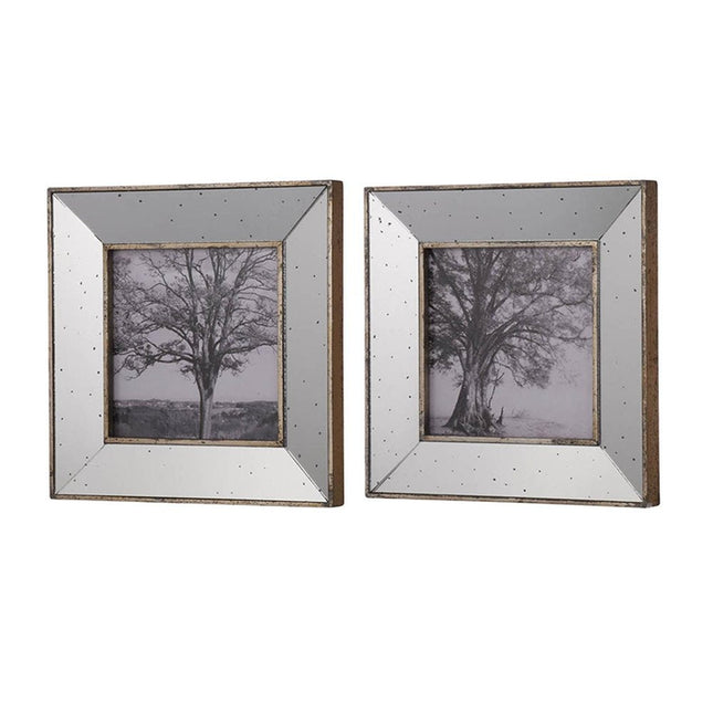 Set of Two Gray Square Framed Art HomeRoots