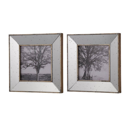 Set of Two Gray Square Framed Art HomeRoots