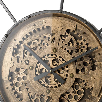 Round Decorative Gear Iron Wall Clock HomeRoots