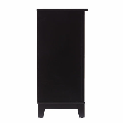 50" Black Solid Wood Two Drawer Sideboard HomeRoots