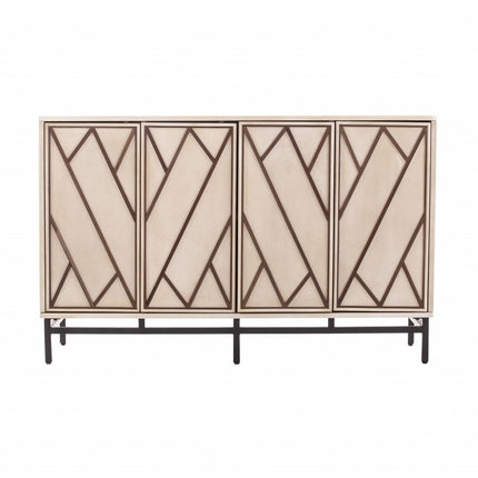 Champagne Deco Buffet Storage Cabinet HomeRoots