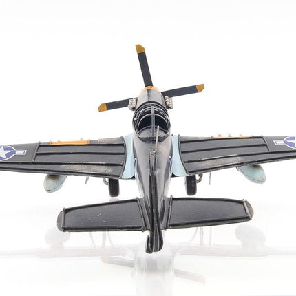 6" Grey Mustang Metal Hand Painted Decorative Airplane HomeRoots