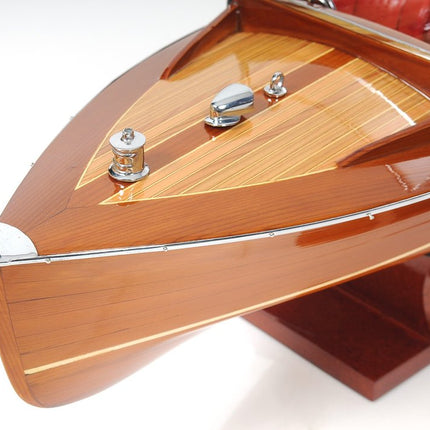 8" Brown Manufactured Wood Hand Painted Decorative Boat HomeRoots