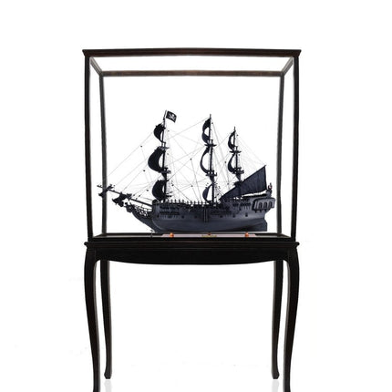 69" Black Solid Wood Hand Painted Black Pearl Pirate Floor Display Model Boat HomeRoots